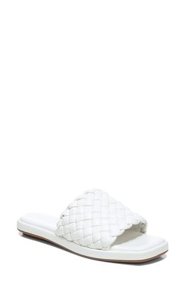 Vince Rumi Woven Leather Slide Sandal in Off White