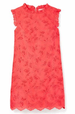 kate spade new york butterfly cotton eyelet shift dress in Dark Coral Lipstick