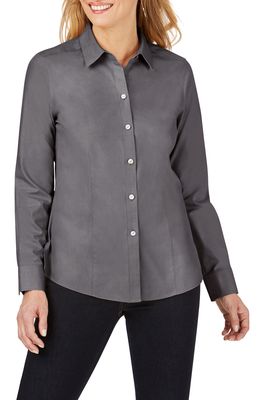 Foxcroft Dianna Non-Iron Cotton Shirt in Charcoal