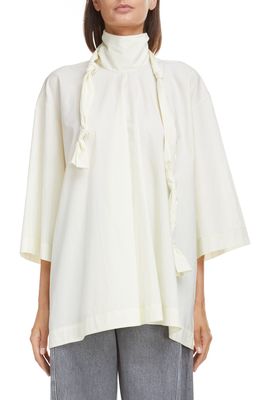 Lemaire Oversize Cotton T-Shirt with Knotted Scarf in Lemon Glaze 500
