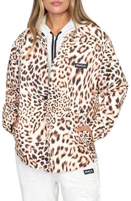 RVCA Elemental Leopard Print Jacket in Light Brown