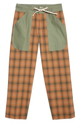 Nicholas Daley Plaid Work Pants in Orange/Green Check