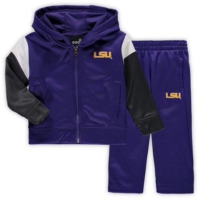 Outerstuff Toddler Purple LSU Tigers Poly Fleece Full-Zip Hoodie and Pants Set