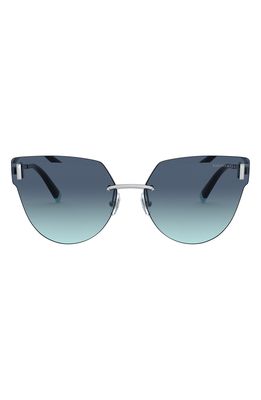 Tiffany & Co. 62mm Oversize Rimless Sunglasses in Silver/Azure Gradient Blue