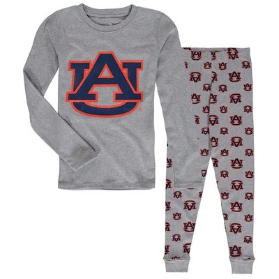 Outerstuff Youth Heathered Gray Auburn Tigers Long Sleeve T-Shirt & Pant Sleep Set in Heather Gray