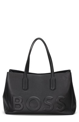 BOSS Olivia Faux Leather Tote in Black