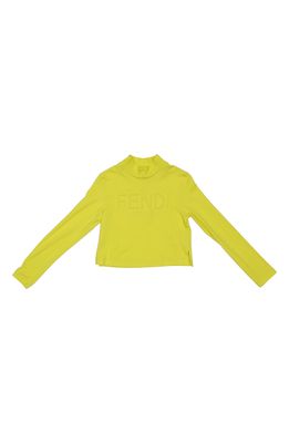 Fendi Kids' Logo Crop Top in F11H4 Lemon