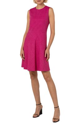 Akris punto Sleeveless Silk & Cotton A-Line Dress in 067-Hot Pink