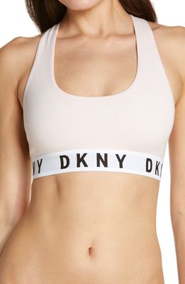 DKNY Logo Wirefree Bralette in Pearl Cream