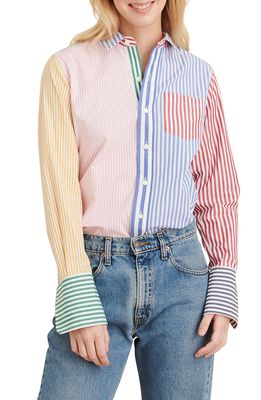 Alex Mill Wyatt Mixed Stripe Button-Up Shirt in Multi Stripes