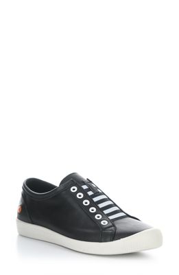 Softinos by Fly London Irit Low Top Sneaker in Black Smooth Leather