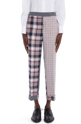 Thom Browne Contrast Panel Wool Trousers in Red White Blue