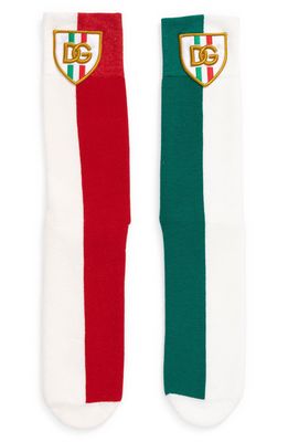 Dolce & Gabbana Bicolor Jacquard Socks in Multi