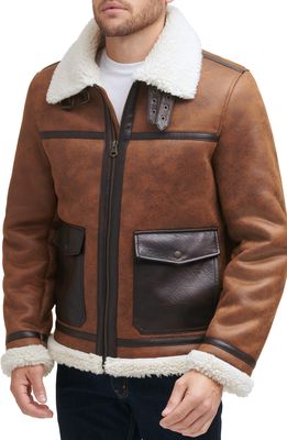 levi's Faux Fur Collar Moto Jacket in Brown
