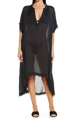 Billabong Found Love High-Low Modal Blend Cover-Up Dress in Black Pebble