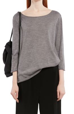 The Row Grayson Cashmere & Silk Top in Light Heather Grey
