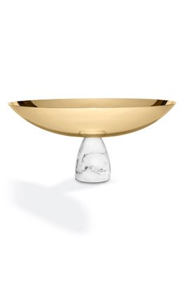 ANNA New York Coluna Footed Serving Bowl in Carrara Gold