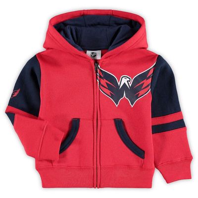 Outerstuff Toddler Red Washington Capitals Faceoff Fleece Full-Zip Hoodie Jacket