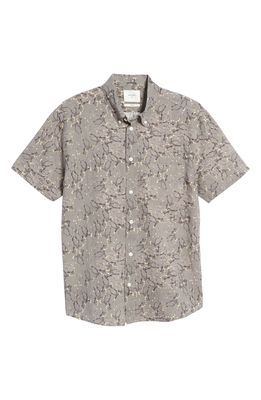 Billy Reid Men's Tuscumbia Short Sleeve Cotton & Linen Button-Up Shirt in Grey