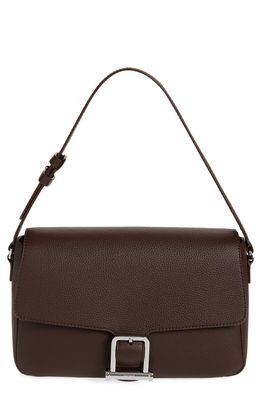 BOSS Kristin Leather Shoulder Bag in Dark Brown