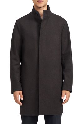 Theory Belvin Modus Melton Wool Blend Jacket in Dark Mink