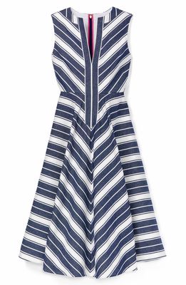 kate spade new york women's stripe sleeveless cotton dress in Sailboat Blue