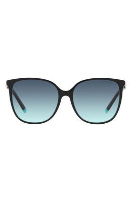 Tiffany & Co. 57mm Gradient Square Sunglasses in Black On Blue/Azure Gr Blue