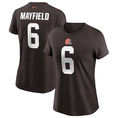 Women's Nike Baker Mayfield Brown Cleveland Browns Name & Number T-Shirt