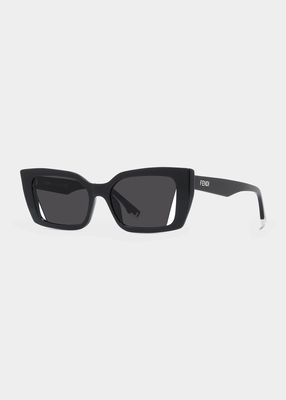 Cutout Rectangle Acetate Sunglasses