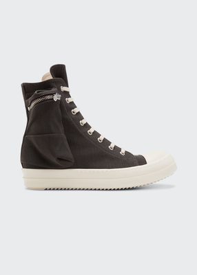 Cargo Pouch Denim High-Top Sneakers