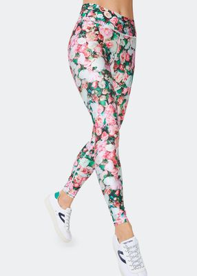 Floral-Print Hi-Shine Leggings