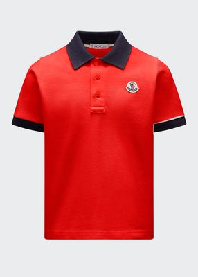 Boy's Logo Patch Polo Shirt, Size 4-6