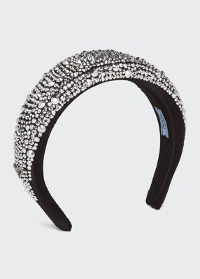 Crystal Embellished Satin Headband