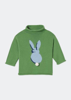 Boy's Fraser Roll-Neck Bunny Intarsia Sweater, Size 6M-7