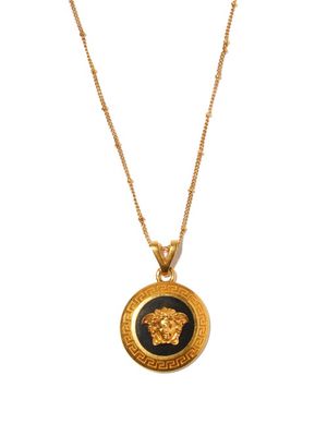 Versace - Icon Medusa-pendant Necklace - Womens - Black Gold