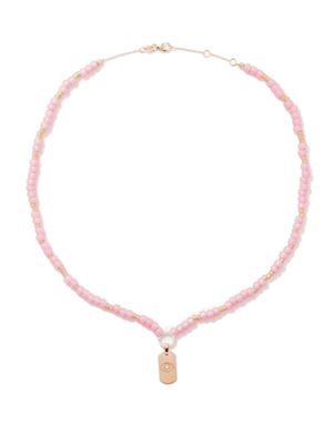 Diane Kordas - Evil Eye Diamond & 14kt Rose-gold Beaded Necklace - Womens - Pink