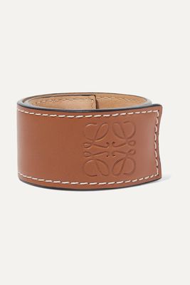 Loewe - Embossed Leather Bracelet - Brown