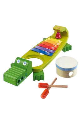 HABA Symphony Croc Xylophone Set in Green/Blue/Purple/yellow/red
