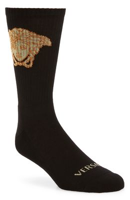 Versace Medusa Socks in Black/Gold