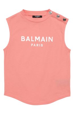 Balmain Kids' Logo Graphic Tank Top in Pink