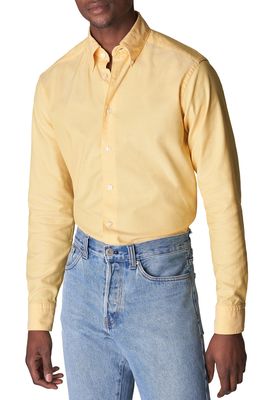 Eton Slim Fit Oxford Cotton Blend Dress Shirt in Light/Pastel Yellow