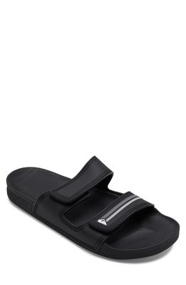 Quiksilver Rivi Double Adjust Slide Sandal in Black/Grey/Black