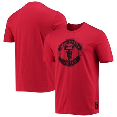 Men's adidas Red Manchester United Club Crest T-Shirt