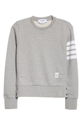 Thom Browne 4-Bar Cotton Sweatshirt in Light Grey