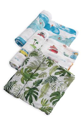 little unicorn 3-Pack Cotton Muslin Blankets in Summer Vibe