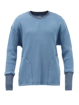 Nicholas Daley - Waffle-knit Cotton Sweater - Mens - Blue