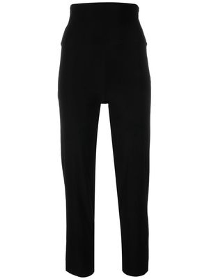 Norma Kamali high-waisted slim-fit trousers - Black