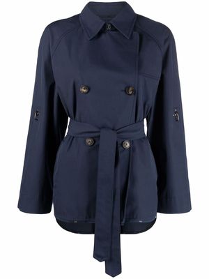 Fay short double-breasted trench coat - Blue