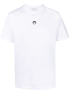 Marine Serre Crescent Moon embroidery T-shirt - White