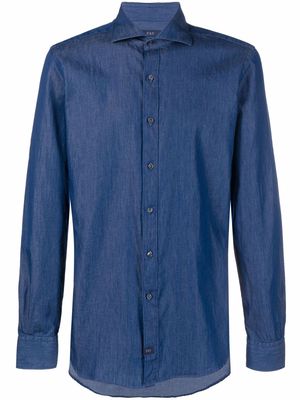 Fay spread-collar denim shirt - Blue